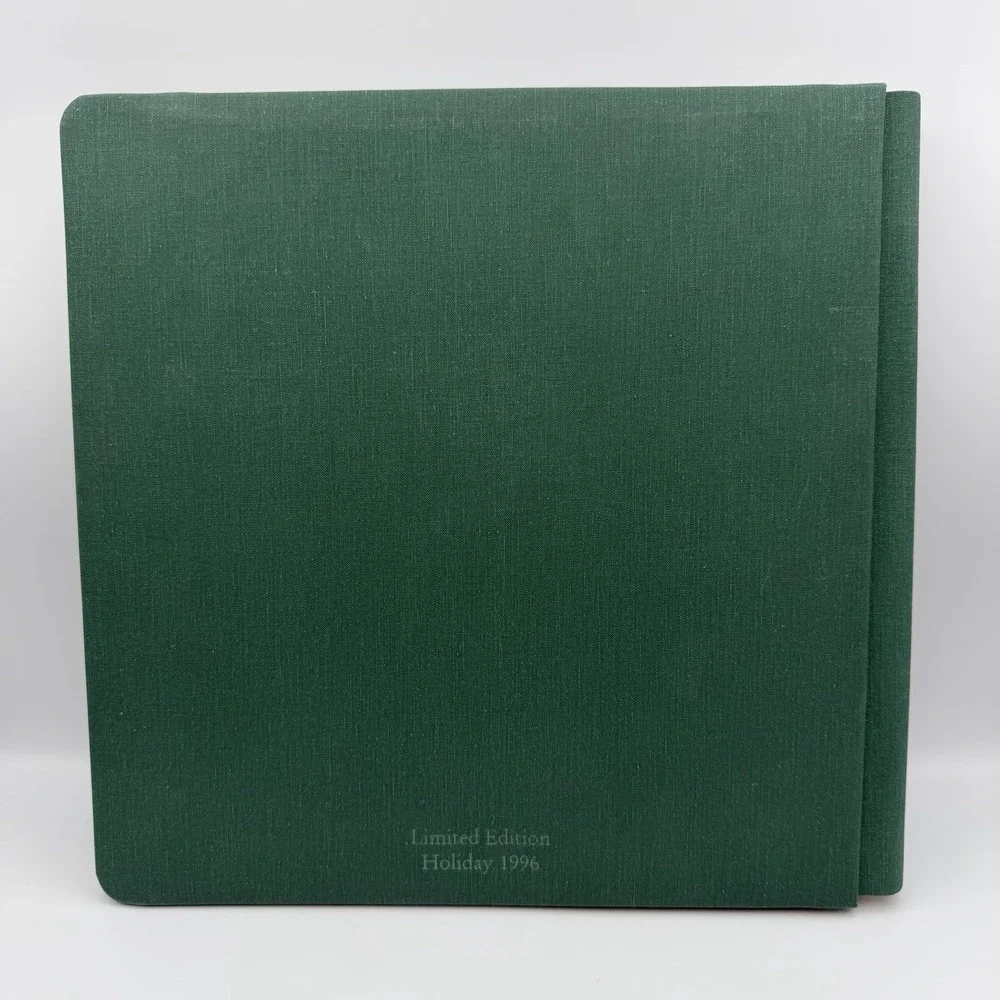 Vtg CREATIVE MEMORIES Christmas Scrapbook Album Green Holly Gold‎ Trim 15 Pages